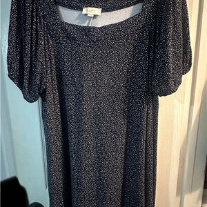 Loft Black and White Polka Dot Dress XL